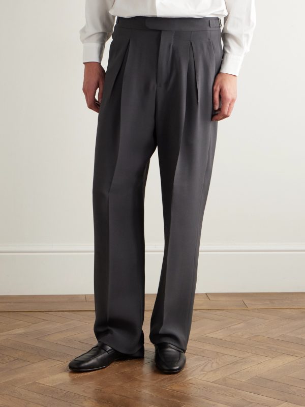 Johnny Straight-Leg Silk and Wool-Blend Trousers - FR