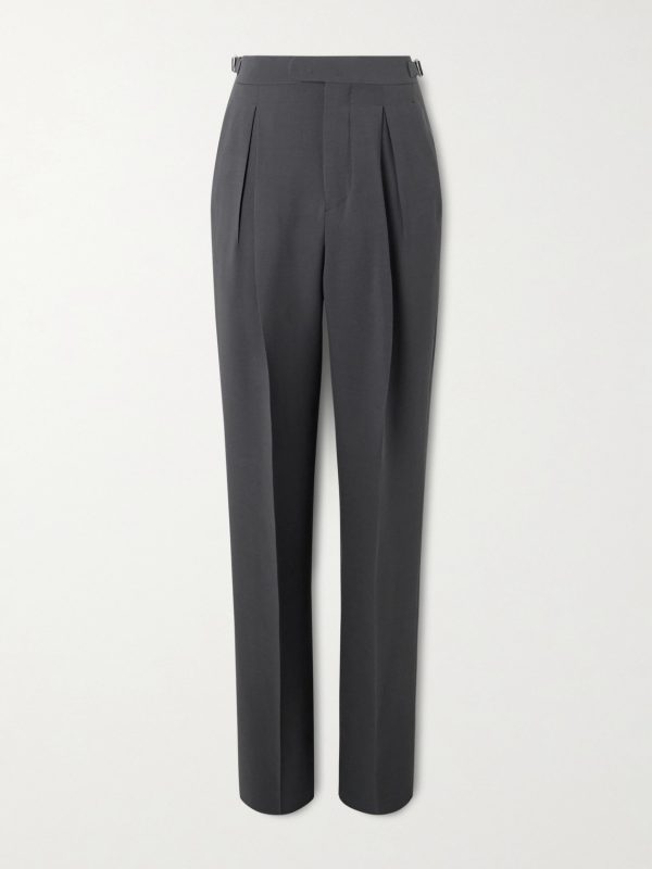 Johnny Straight-Leg Silk and Wool-Blend Trousers