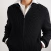 Matt Ribbed Cashmere Zip-Up Cardigan - CU Matt Ribbed Cashmere Zip-Up Cardigan - CU