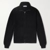 Matt Ribbed Cashmere Zip-Up Cardigan Matt Ribbed Cashmere Zip-Up Cardigan