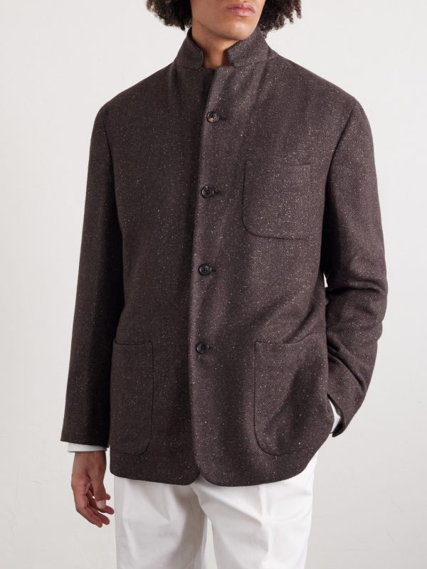 Norman Flecked Cashmere and Silk-Blend Blazer - FR Norman Flecked Cashmere and Silk-Blend Blazer - FR
