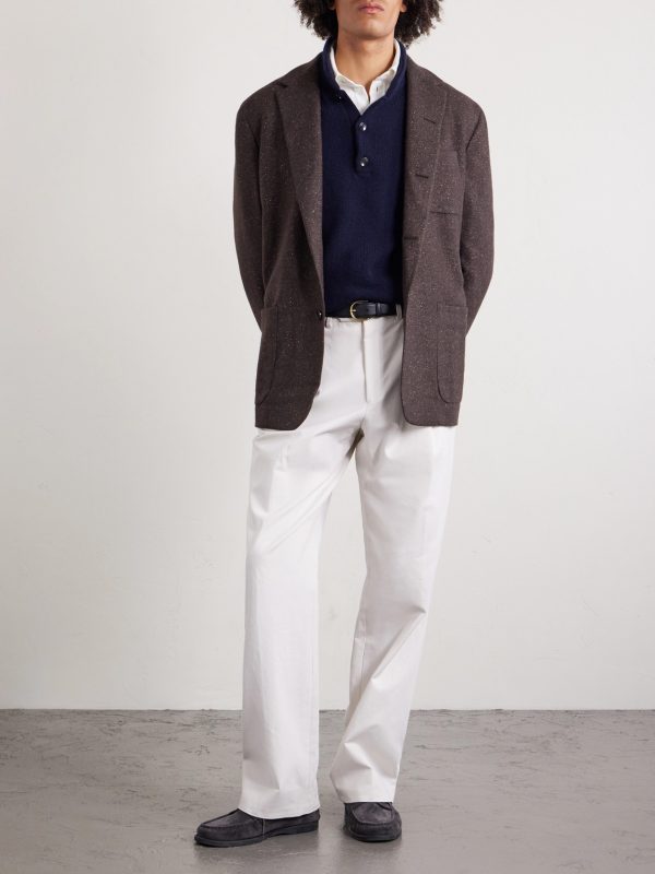 Norman Flecked Cashmere and Silk-Blend Blazer - OU Norman Flecked Cashmere and Silk-Blend Blazer - OU