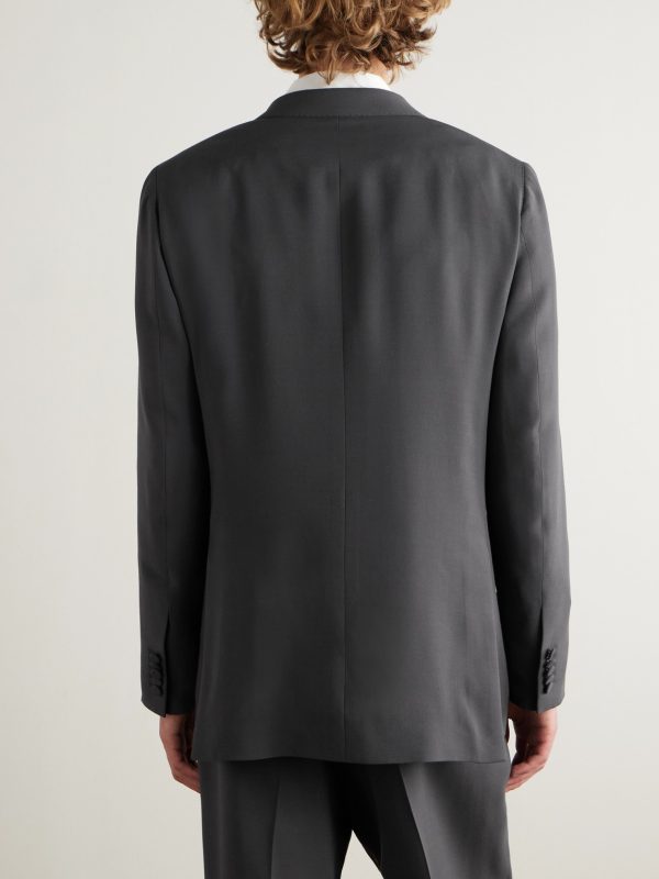 Richard Double-Breasted Silk and Wool-Blend Blazer - BK
