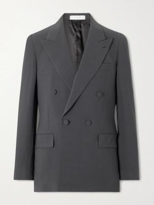 Richard Double-Breasted Silk and Wool-Blend Blazer Richard Double-Breasted Silk and Wool-Blend Blazer