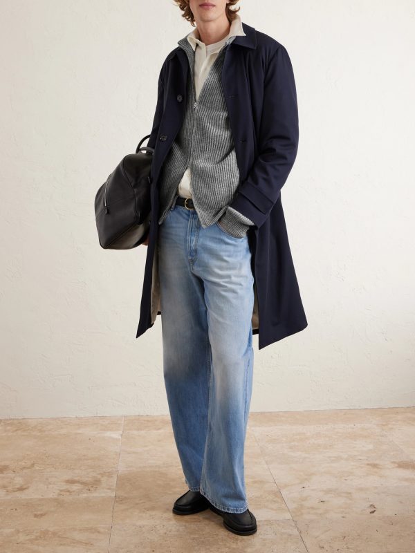 Matt Ribbed Cashmere Zip-Up Cardigan - OU Matt Ribbed Cashmere Zip-Up Cardigan - OU