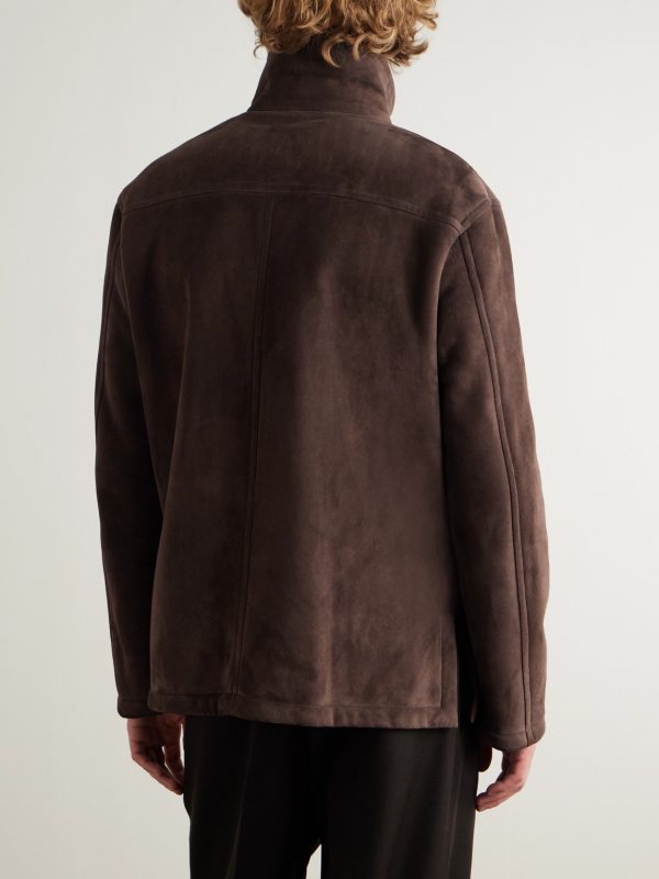 Bruno Shearling-Lined Suede Jacket - BK Bruno Shearling-Lined Suede Jacket - BK