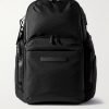Midtown Leather-Trimmed Shell Backpack