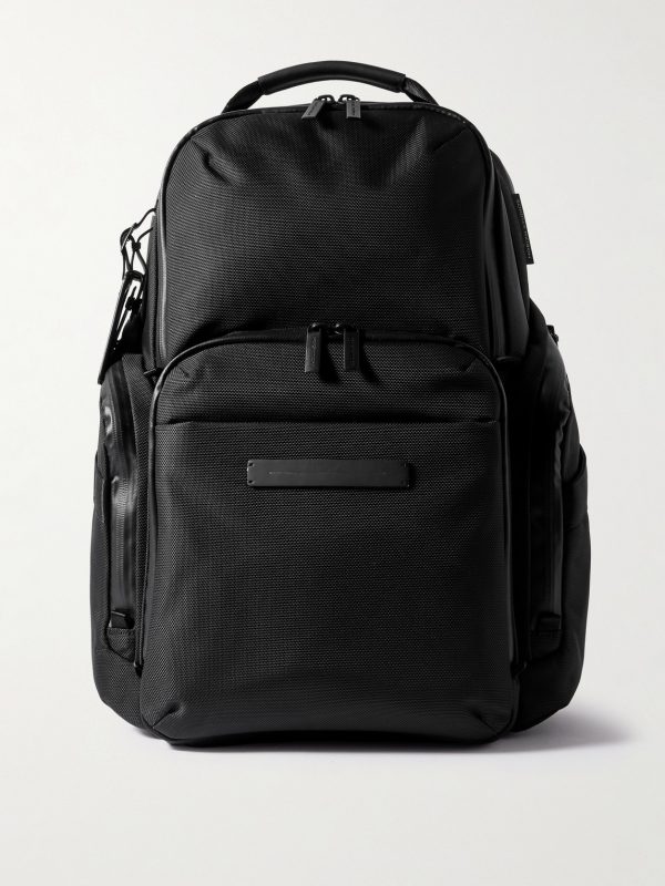Midtown Leather-Trimmed Shell Backpack