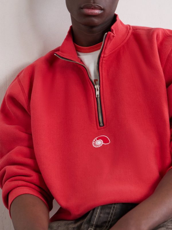 Logo-Embroidered Cotton Half-Zip Sweater - CU Logo-Embroidered Cotton Half-Zip Sweater - CU