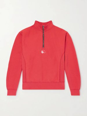 Logo-Embroidered Cotton Half-Zip Sweater Logo-Embroidered Cotton Half-Zip Sweater