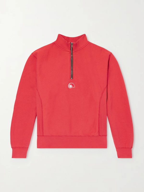Logo-Embroidered Cotton Half-Zip Sweater Logo-Embroidered Cotton Half-Zip Sweater