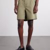 Pleated Straight-leg Cotton-Blend Shorts - FR Pleated Straight-leg Cotton-Blend Shorts - FR