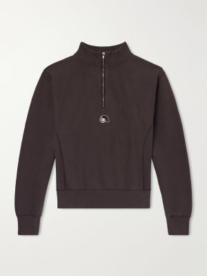 Logo-Embroidered Cotton Half-Zip Sweater Logo-Embroidered Cotton Half-Zip Sweater