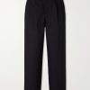 Straight-Leg Pleated Cotton-Canvas Trousers Straight-Leg Pleated Cotton-Canvas Trousers