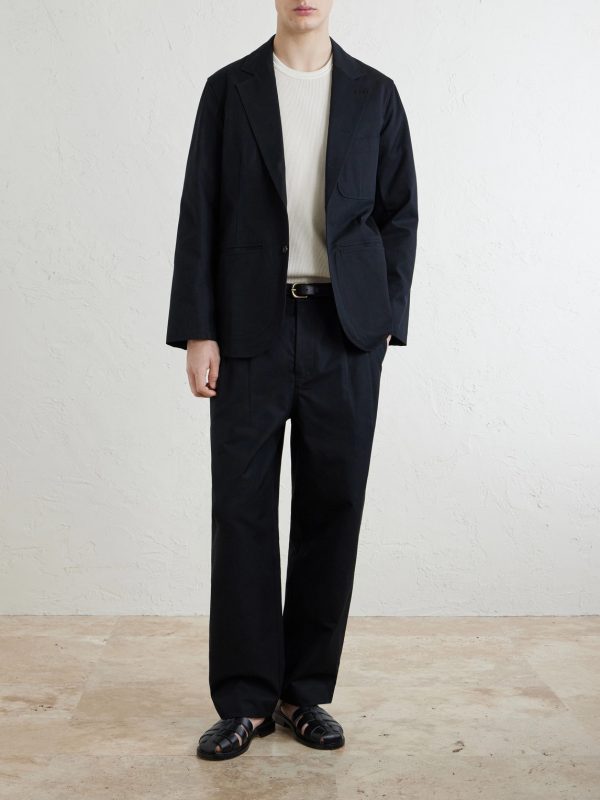 Straight-Leg Pleated Cotton-Canvas Trousers - OU Straight-Leg Pleated Cotton-Canvas Trousers - OU
