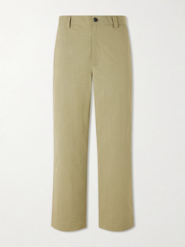 Straight-Leg Cotton Trousers