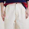 Straight-Leg Pleated Herringbone Cotton Trousers - CU Straight-Leg Pleated Herringbone Cotton Trousers - CU