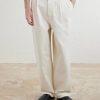 Straight-Leg Pleated Herringbone Cotton Trousers - FR Straight-Leg Pleated Herringbone Cotton Trousers - FR