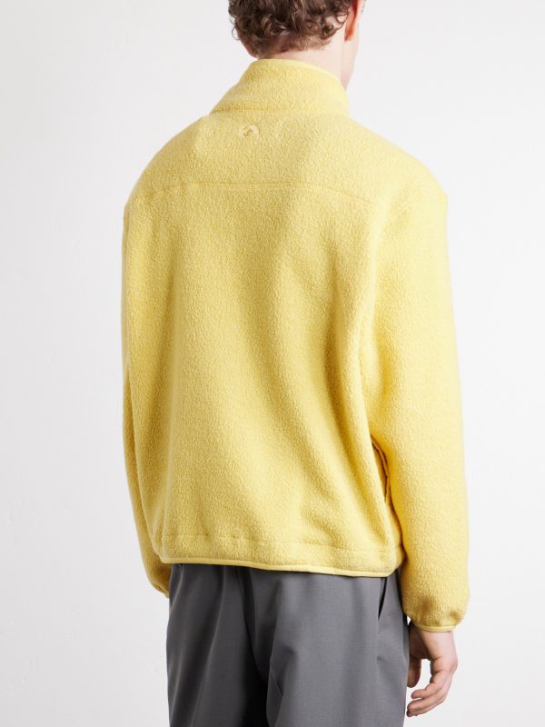 Wool-Blend Fleece-Bouclé Half-Zip Sweater - BK Wool-Blend Fleece-Bouclé Half-Zip Sweater - BK