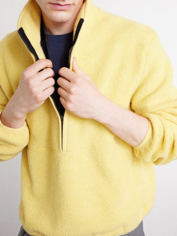 Wool-Blend Fleece-Bouclé Half-Zip Sweater - CU Wool-Blend Fleece-Bouclé Half-Zip Sweater - CU