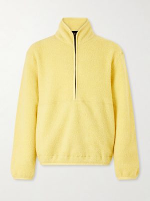 Wool-Blend Fleece-Bouclé Half-Zip Sweater