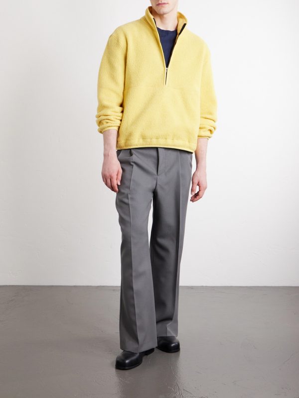 Wool-Blend Fleece-Bouclé Half-Zip Sweater - OU Wool-Blend Fleece-Bouclé Half-Zip Sweater - OU