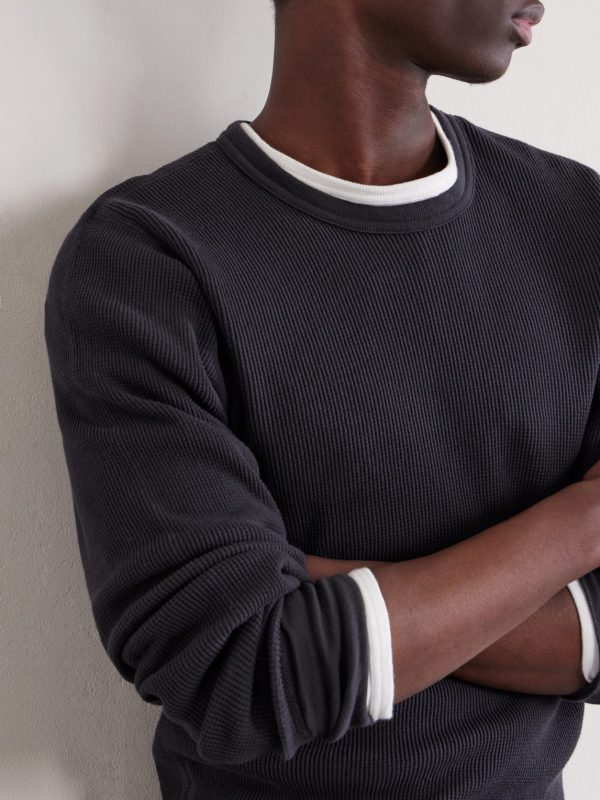 Waffle-Knit Cotton Sweater - CU Waffle-Knit Cotton Sweater - CU
