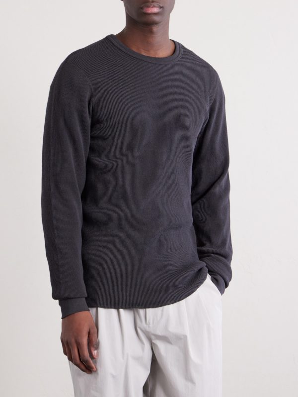 Waffle-Knit Cotton Sweater - FR Waffle-Knit Cotton Sweater - FR