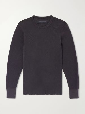 Waffle-Knit Cotton Sweater