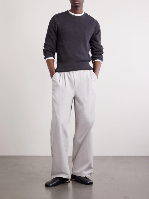 Waffle-Knit Cotton Sweater - OU Waffle-Knit Cotton Sweater - OU