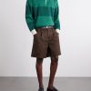 Straight-Leg Pleated Cotton and Linen-Blend Shorts - OU Straight-Leg Pleated Cotton and Linen-Blend Shorts - OU
