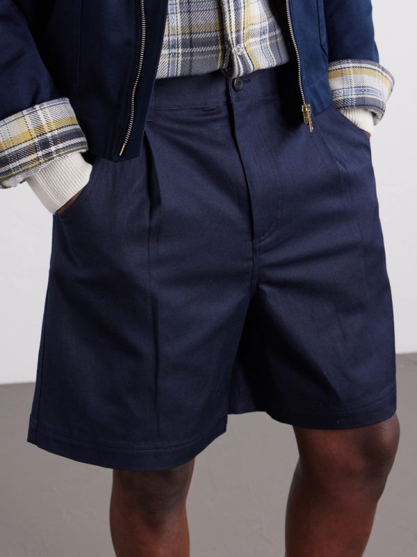 Straight-Leg Pleated Cotton and Linen-Blend Shorts - CU Straight-Leg Pleated Cotton and Linen-Blend Shorts - CU