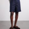 Straight-Leg Pleated Cotton and Linen-Blend Shorts - FR Straight-Leg Pleated Cotton and Linen-Blend Shorts - FR