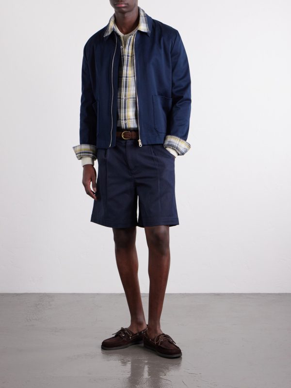Straight-Leg Pleated Cotton and Linen-Blend Shorts - OU Straight-Leg Pleated Cotton and Linen-Blend Shorts - OU