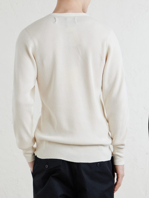 Waffle-Knit Cotton Sweater - BK Waffle-Knit Cotton Sweater - BK