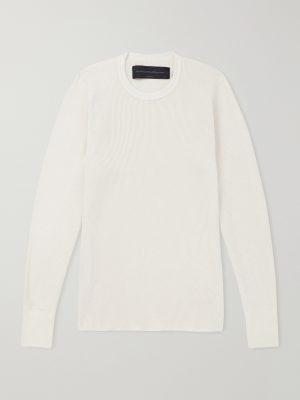 Waffle-Knit Cotton Sweater