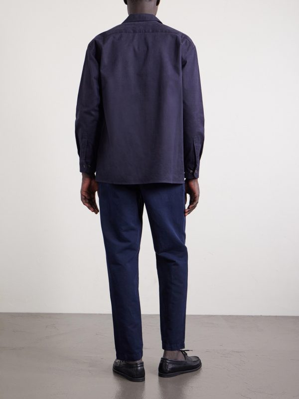 Straight-Leg Cotton and Linen-Blend Twill Drawstring Trousers - BK Straight-Leg Cotton and Linen-Blend Twill Drawstring Trousers - BK