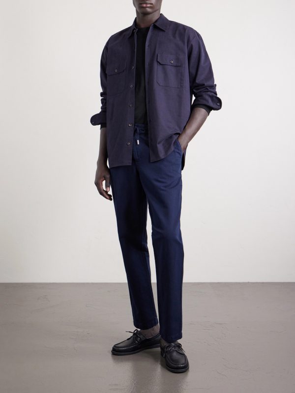 Straight-Leg Cotton and Linen-Blend Twill Drawstring Trousers - OU Straight-Leg Cotton and Linen-Blend Twill Drawstring Trousers - OU