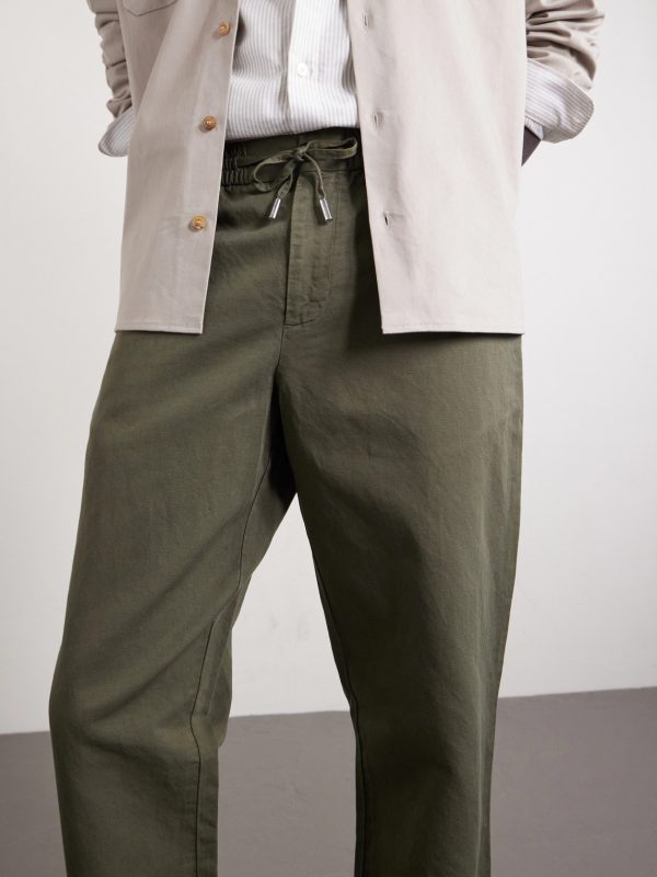 Straight-Leg Cotton and Linen-Blend Twill Drawstring Trousers - CU Straight-Leg Cotton and Linen-Blend Twill Drawstring Trousers - CU