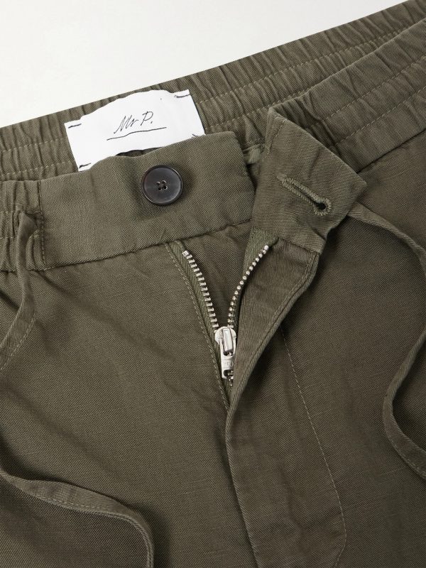Straight-Leg Cotton and Linen-Blend Twill Drawstring Trousers - E1 Straight-Leg Cotton and Linen-Blend Twill Drawstring Trousers - E1