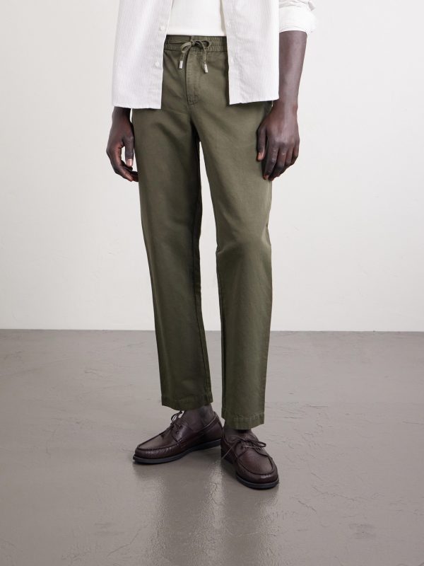 Straight-Leg Cotton and Linen-Blend Twill Drawstring Trousers - FR Straight-Leg Cotton and Linen-Blend Twill Drawstring Trousers - FR