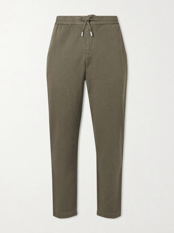 Straight-Leg Cotton and Linen-Blend Twill Drawstring Trousers Straight-Leg Cotton and Linen-Blend Twill Drawstring Trousers