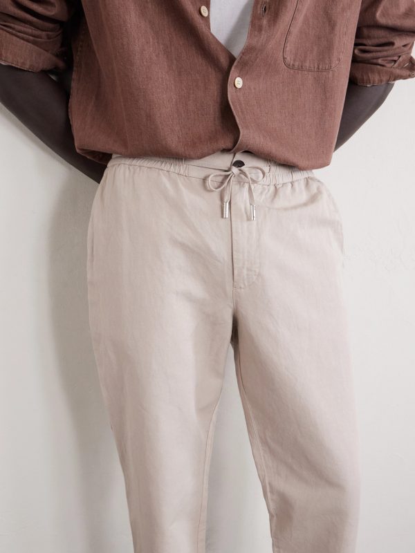 Straight-Leg Cotton and Linen-Blend Twill Drawstring Trousers - CU Straight-Leg Cotton and Linen-Blend Twill Drawstring Trousers - CU