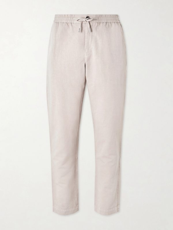 Straight-Leg Cotton and Linen-Blend Twill Drawstring Trousers Straight-Leg Cotton and Linen-Blend Twill Drawstring Trousers
