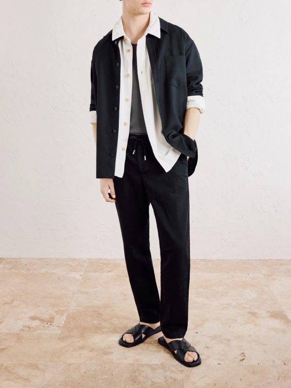 Straight-Leg Cotton and Linen-Blend Twill Drawstring Trousers - OU