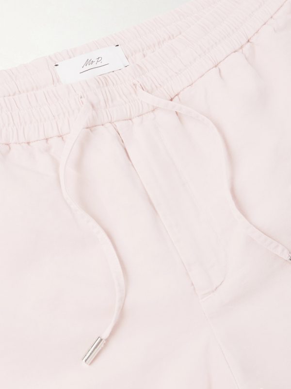 Straight-Leg Cotton and Linen-Blend Twill Drawstring Shorts - E1 Straight-Leg Cotton and Linen-Blend Twill Drawstring Shorts - E1