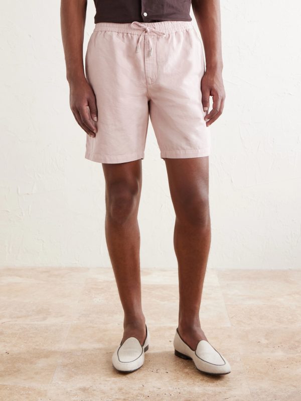 Straight-Leg Cotton and Linen-Blend Twill Drawstring Shorts - FR Straight-Leg Cotton and Linen-Blend Twill Drawstring Shorts - FR