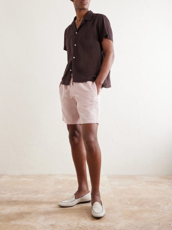 Straight-Leg Cotton and Linen-Blend Twill Drawstring Shorts - OU Straight-Leg Cotton and Linen-Blend Twill Drawstring Shorts - OU