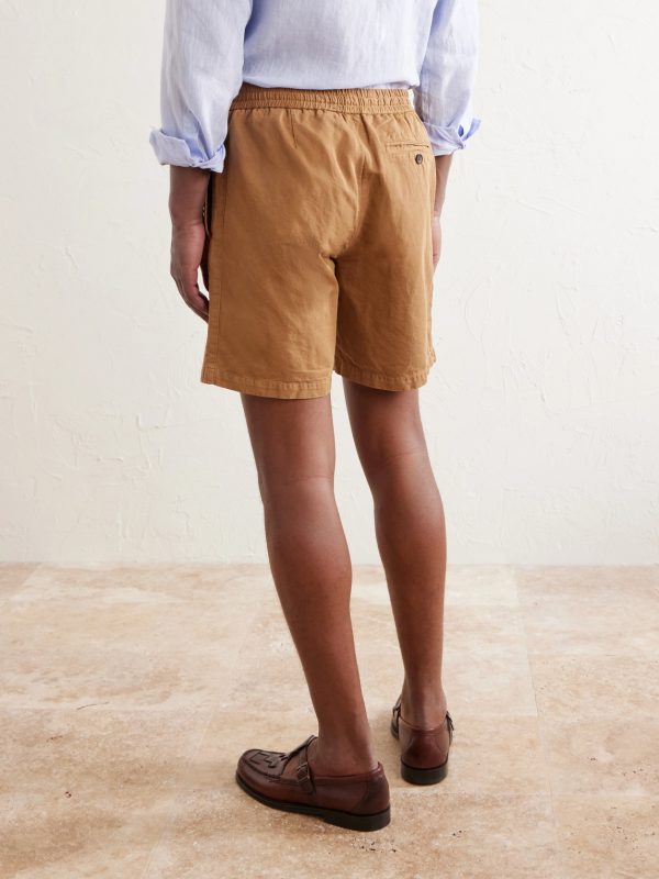 Straight-Leg Cotton and Linen-Blend Twill Drawstring Shorts - BK Straight-Leg Cotton and Linen-Blend Twill Drawstring Shorts - BK