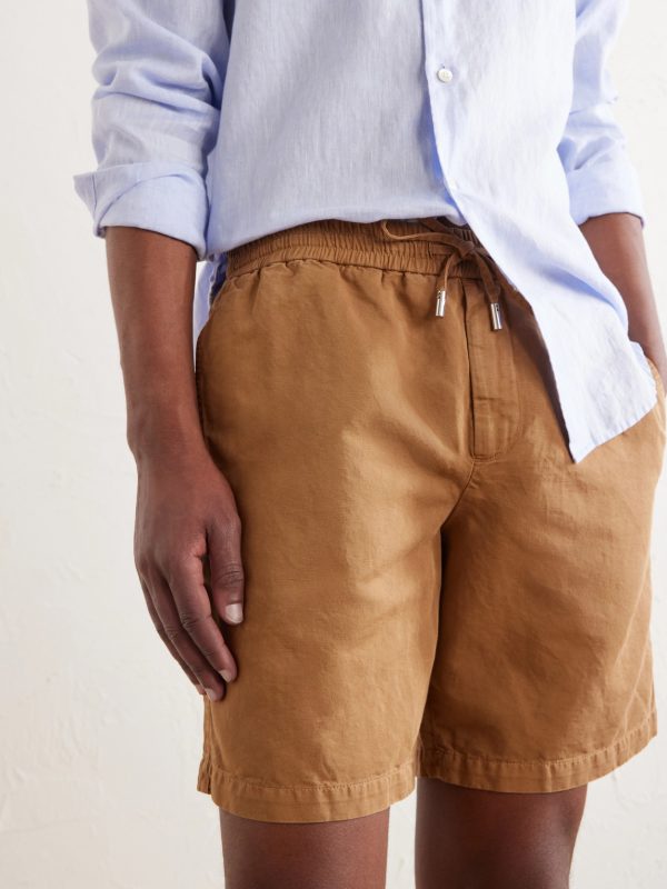 Straight-Leg Cotton and Linen-Blend Twill Drawstring Shorts - CU Straight-Leg Cotton and Linen-Blend Twill Drawstring Shorts - CU